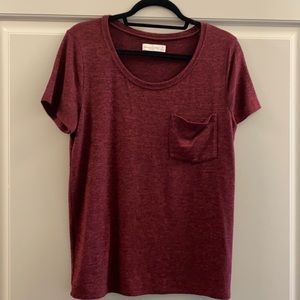 Abercrombie Maroon Soft Pocket Short Sleeve Tee